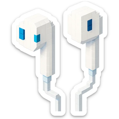 white EarPods headphones with a matte finish sticker