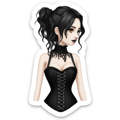 gothic  corset black sticker