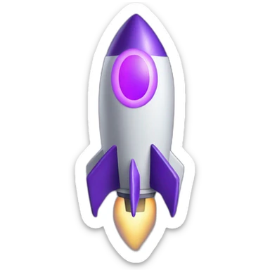purple led rocket sticker