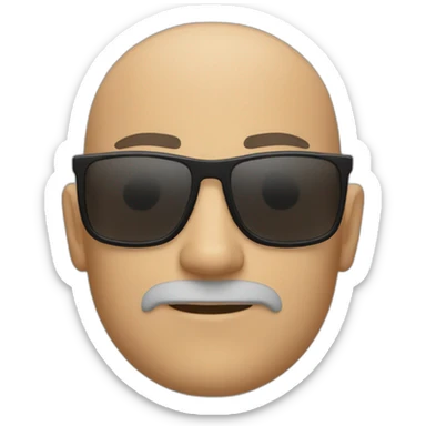 bald man with a goatee and sunglasses sticker