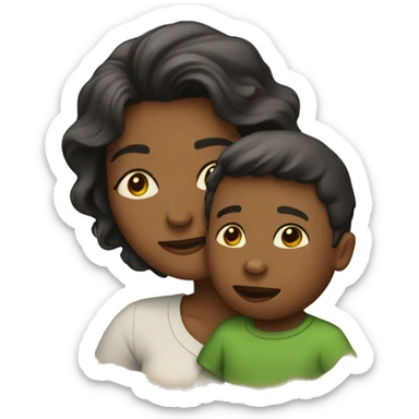 Mom and toddler son sticker