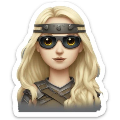 Pale-skinned Girl warrior with dark sunglasses sticker
