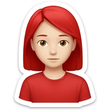 young wear a red ti shirt sticker