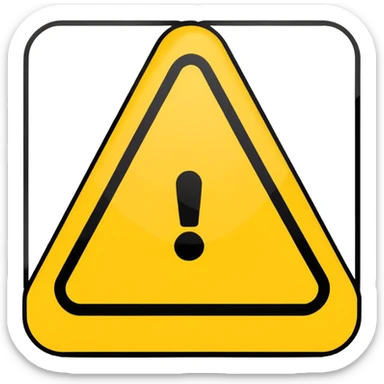 triangle warning sign with exclamation mark sticker