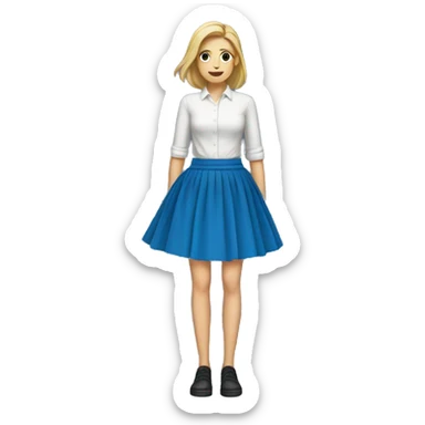 blue skirt sticker