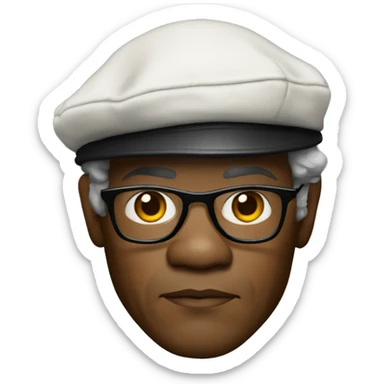 samuel l jackson serious wearing shirt and beret sticker
