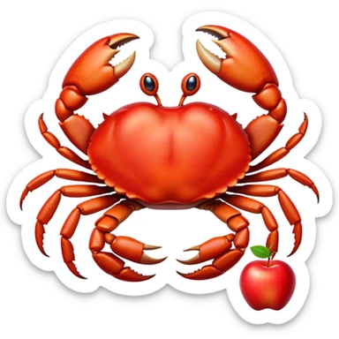 Crab eating apple sticker
