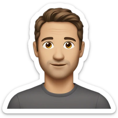 Man, 40, brown hair, brown eyes, short hair sticker