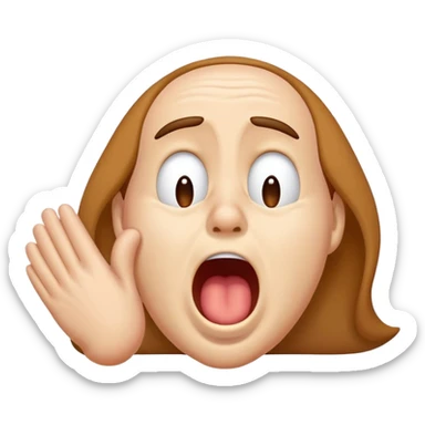 face with droopy eyes, hand over mouth, yawning sticker