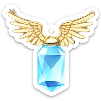 Angelic Guidance Crystal amulet pendant with gold chain sticker