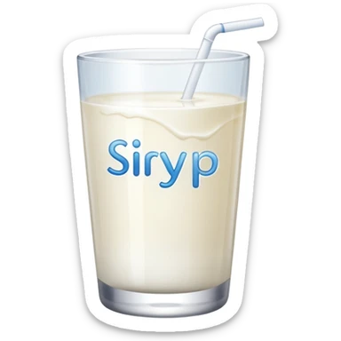 es como una bebida blanca y que diga siryp simple sticker