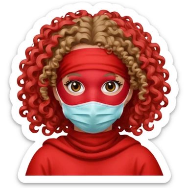 Lilith symbol seductress evil surgeon. Hair curly, long, and brown. Red surgical mask and hair covering. She works for cartel and kills with a scalpel. , evil surgeon  sticker