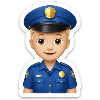 baby in police without cap sticker