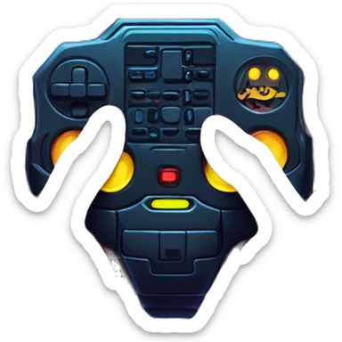 joystick in hands cyberpunk neon sticker