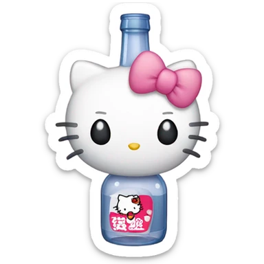 Hello kitty depressed tears with alcohol hello kitty sticker
