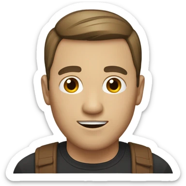 man with short brown combover hair sticker