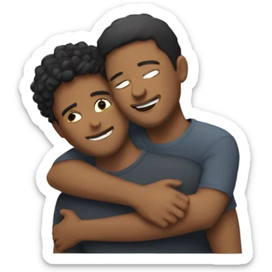 two friends hugging
 sticker