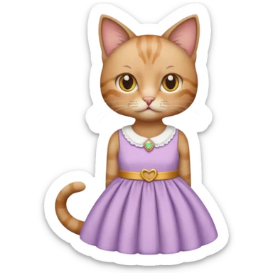 cat wearing a dress
 sticker