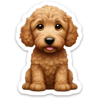 Little brown golden doodle puppy sticker