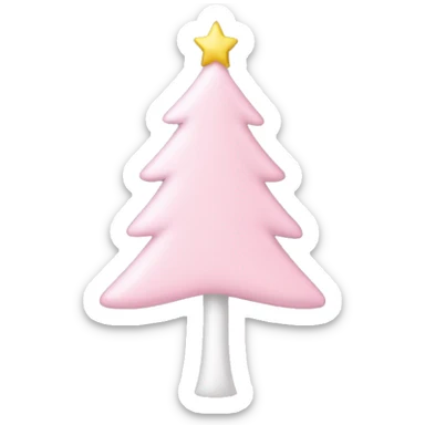 White tree Christmas light pink bow sticker
