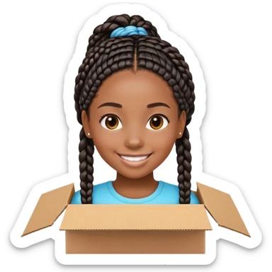 black girl with box braids  sticker