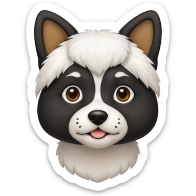 dog white with black face and shor hair sticker