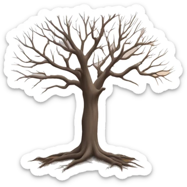 a bare tree without leaves sticker