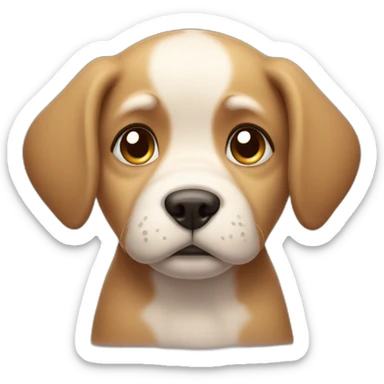 sad puppy looking at camera with tears in his eyes sticker