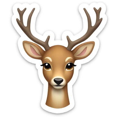Deer with white bow  sticker