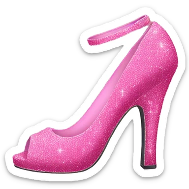 Pink glitter heel sticker