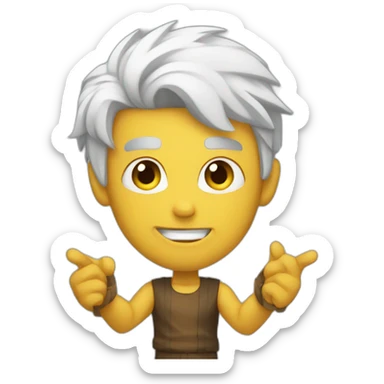 X-man posing with its nails sticker