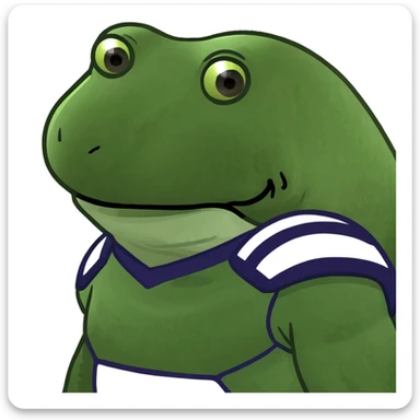 bufo in a football suit sticker