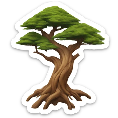 lebanese abstract cedar tree like on the lag in black74 sticker