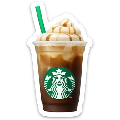 Starbuck ice coffee with ice cubes sticker