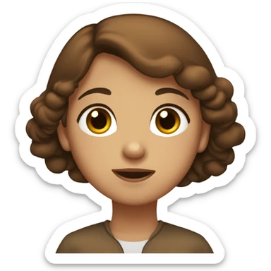 brown pelingese with the girl with brown hair and brown eyes sticker
