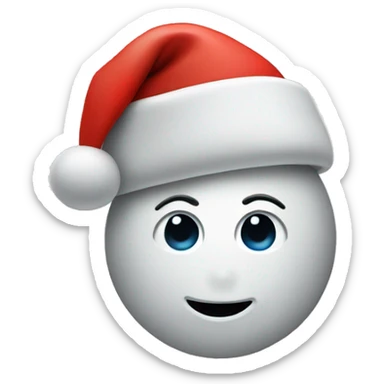 Apple logo with a Christmas hat sticker