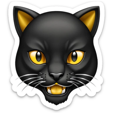 Pantera negra. Con una mini v en color dorado en la frente sticker