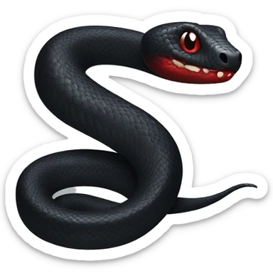 Moving Black snake with red belly detailed sticker