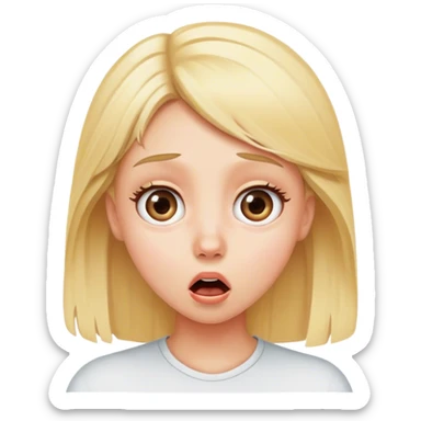 blonde girl shocked sticker