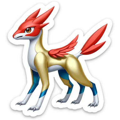 Shiny Colorful Meloetta-Latias-Koraidon-Peppercat-Wargreymon-Protogen-Fakémon-fusion-hybrid-creature sticker
