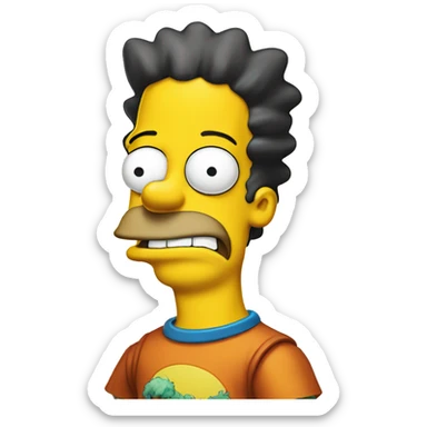bart simpsons as a kid from the tv series "the simpsons" smiling sticker