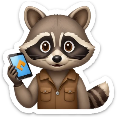 raccoon giving a PowerPoint presentation sticker