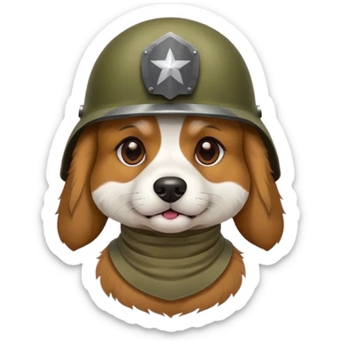 Dog with army helmet sticker