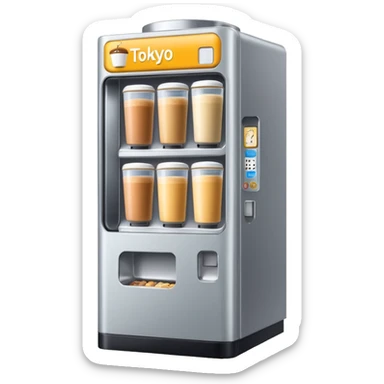tokyo vending machine with milk tea sticker