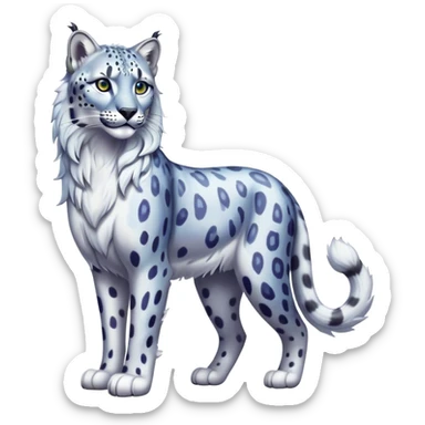 Colorful vibrant ethereal fantasy-lynx-snow-leopard-animal, full-body sticker