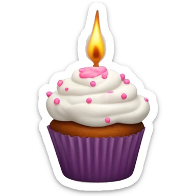 Cupcake candle sticker