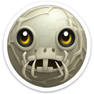 3d sphere with a cartoon spider water Skeleton Horse skin texture with wistful eyes sticker