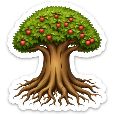 tree roots, thick lines, minimal detail, apple style emoji, no text sticker