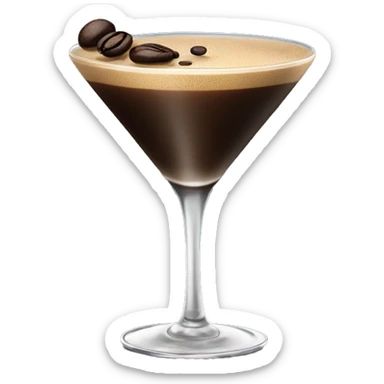 Classic espresso martini with espresso bean garnish  sticker