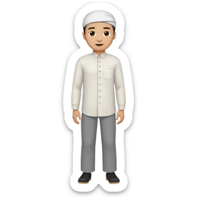 muslim man changing clothes sticker